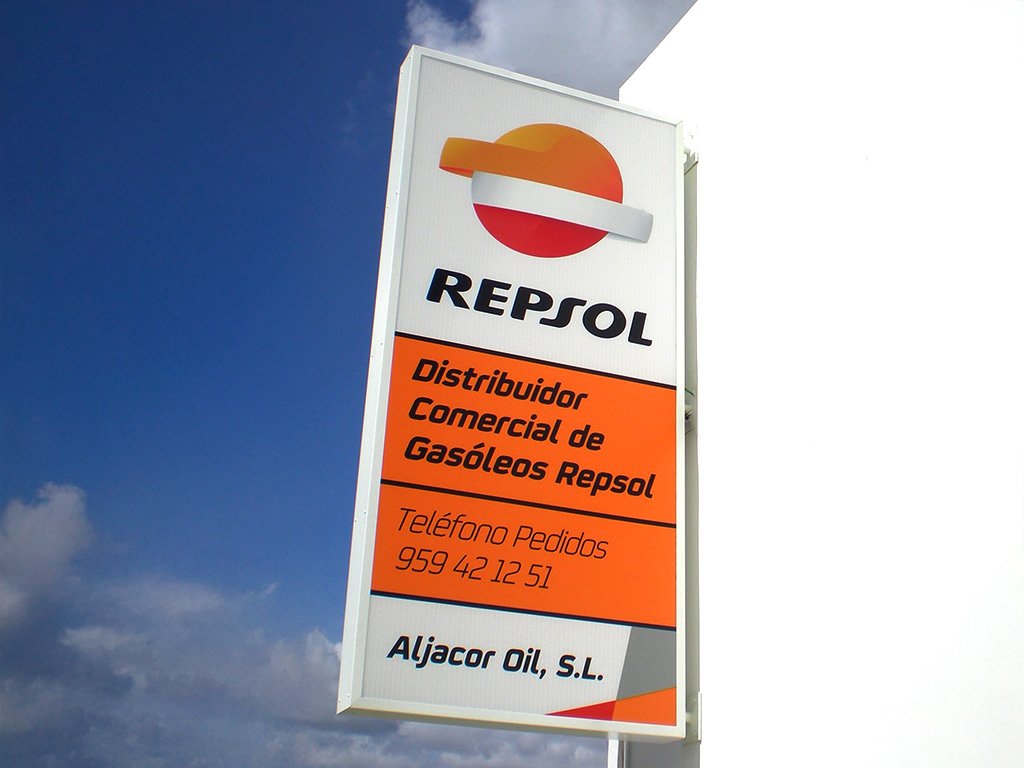 rotulo de bandera repsol